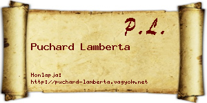 Puchard Lamberta névjegykártya